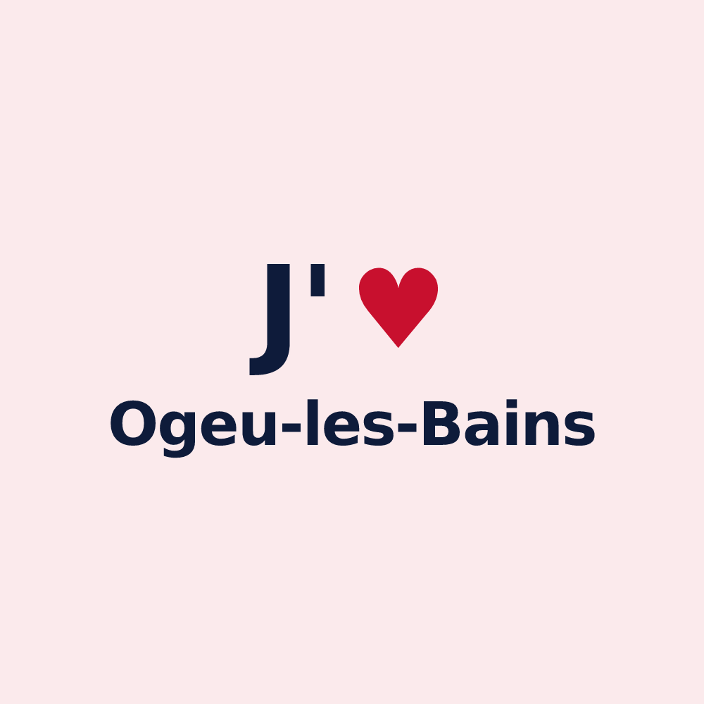 Magnet personnalisé Ogeu-les-Bains — design J'aime Ogeu-les-Bains