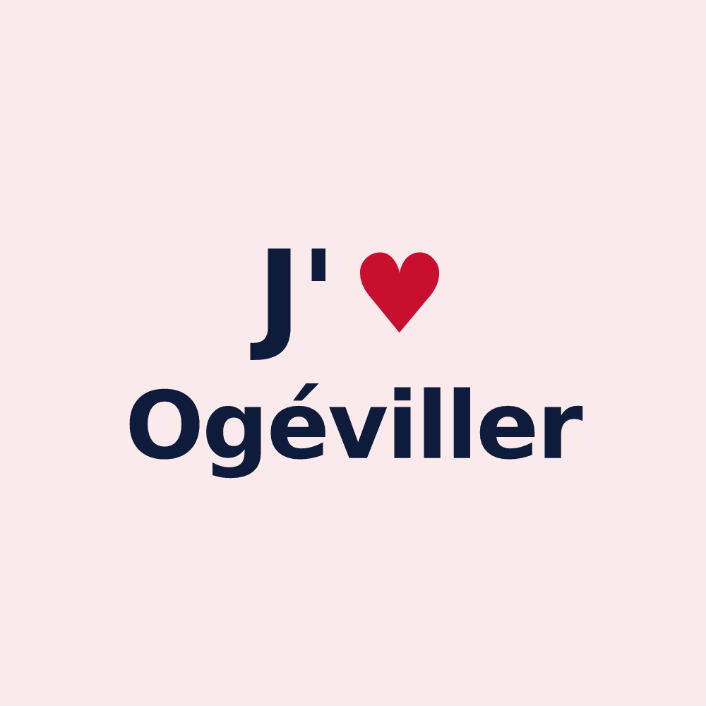 Magnet personnalisé Ogéviller — design J'aime Ogéviller