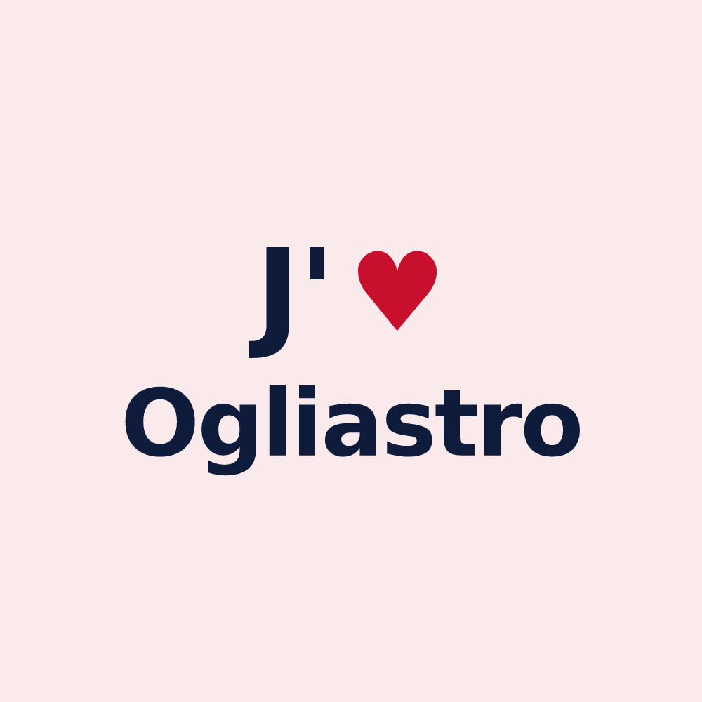 Magnet personnalisé Ogliastro — design J'aime Ogliastro