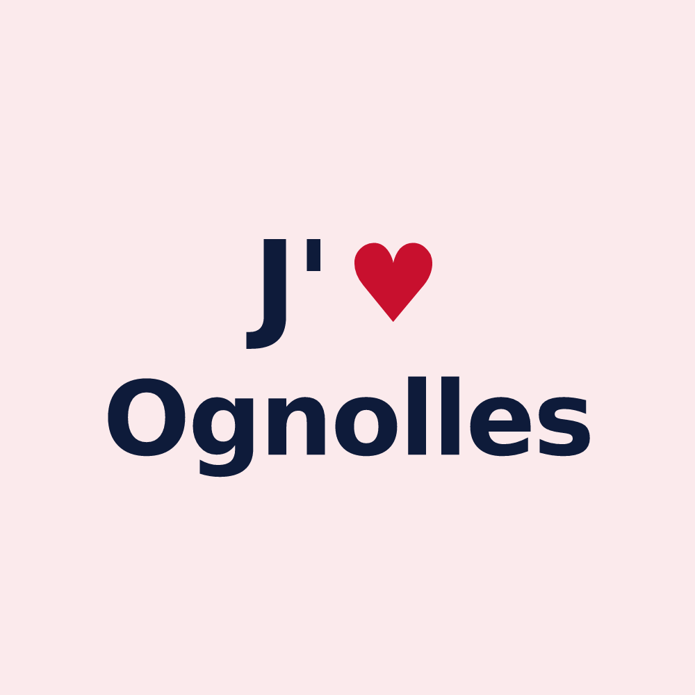 Magnet personnalisé Ognolles — design J'aime Ognolles