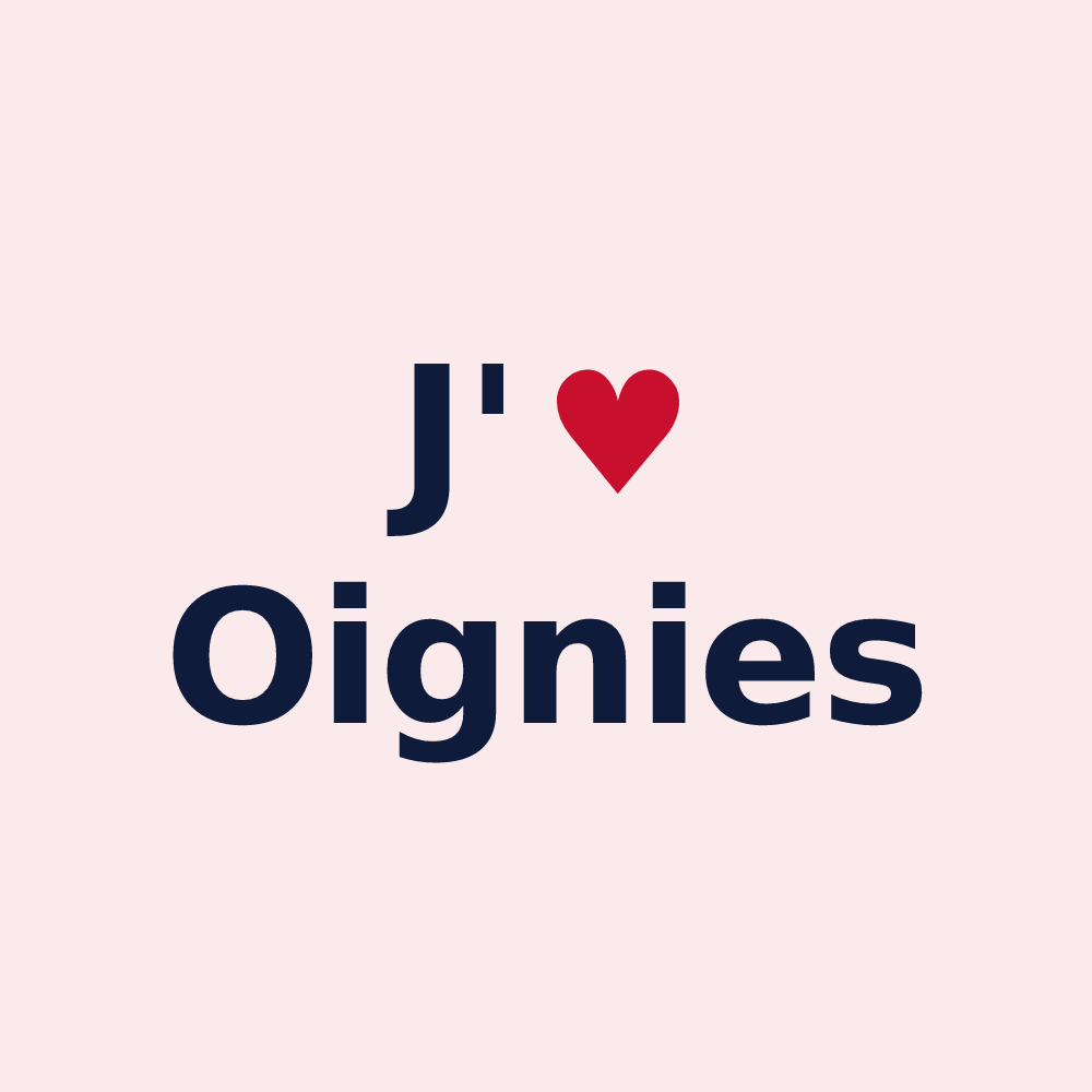 Magnet personnalisé Oignies — design J'aime Oignies