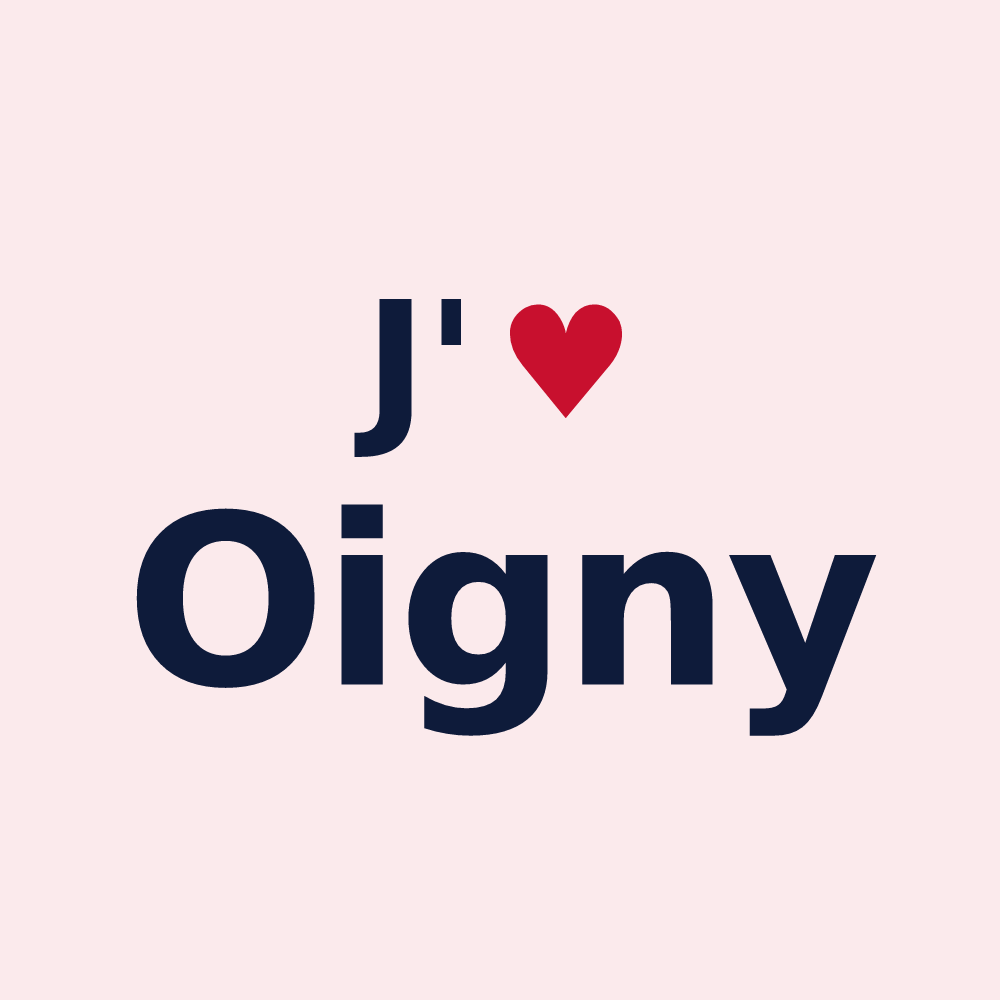 Magnet personnalisé Oigny — design J'aime Oigny