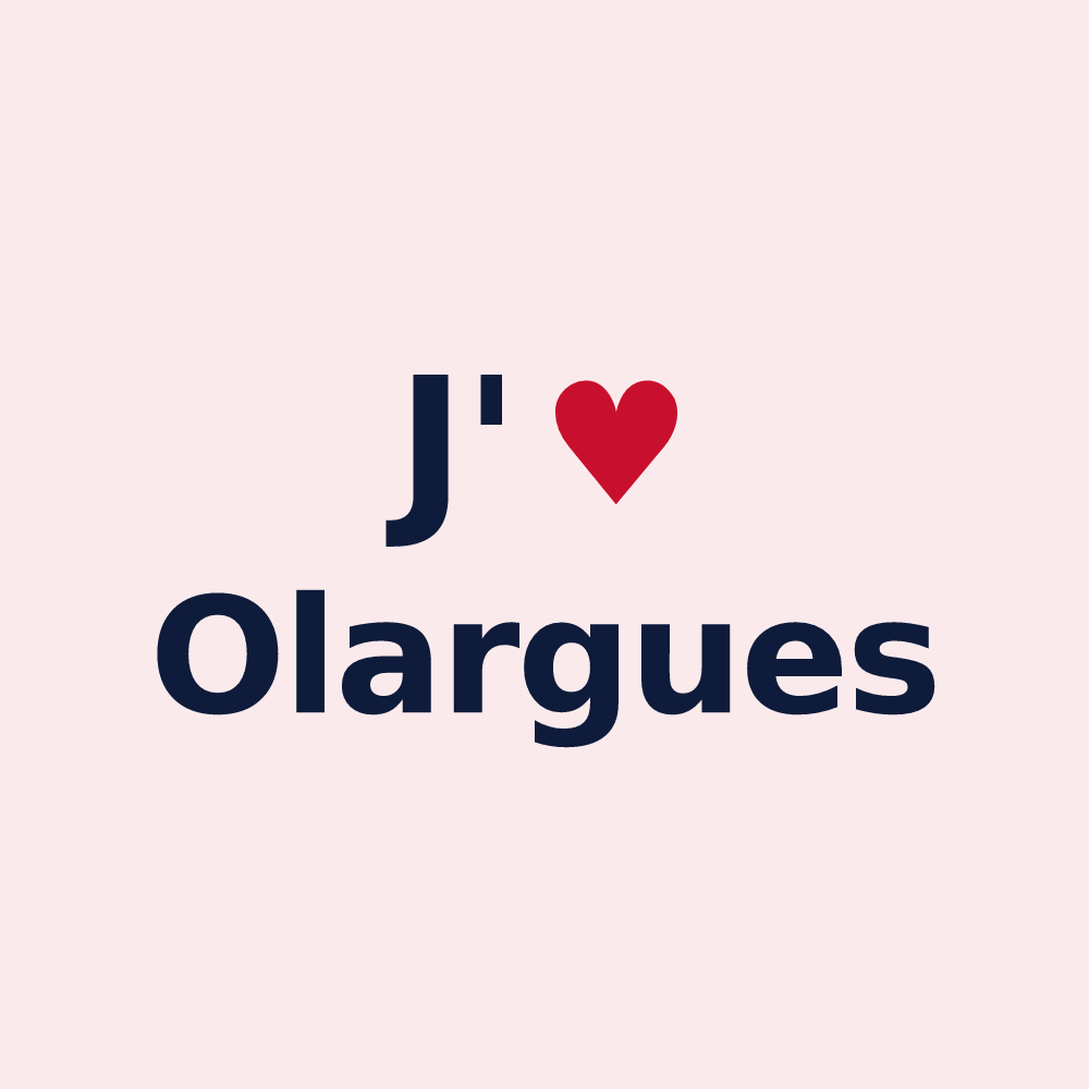 Magnet personnalisé Olargues — design J'aime Olargues