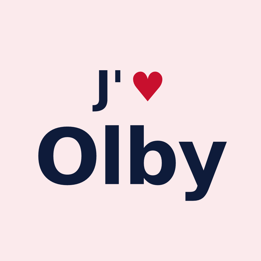 Magnet personnalisé Olby — design J'aime Olby