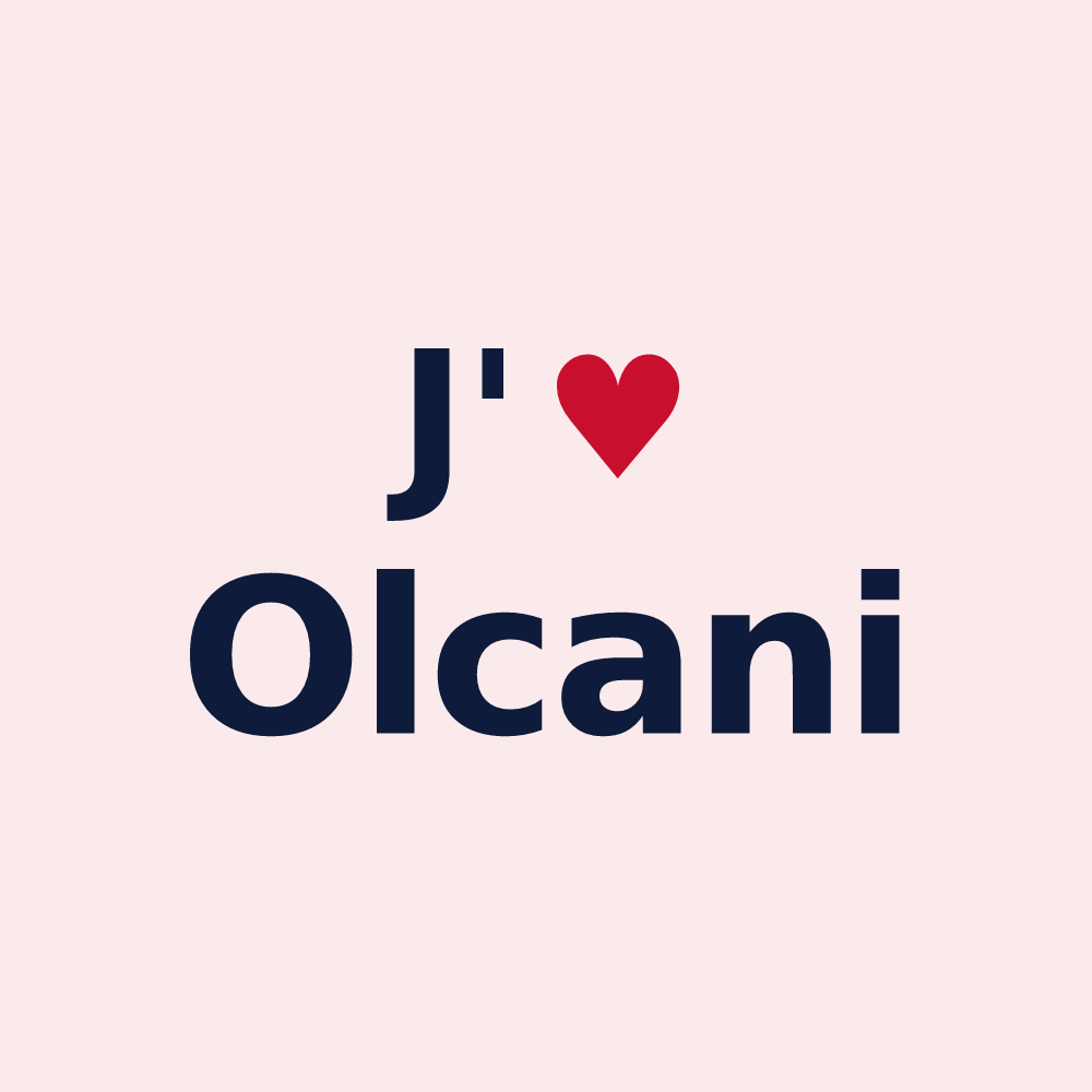 Magnet personnalisé Olcani — design J'aime Olcani