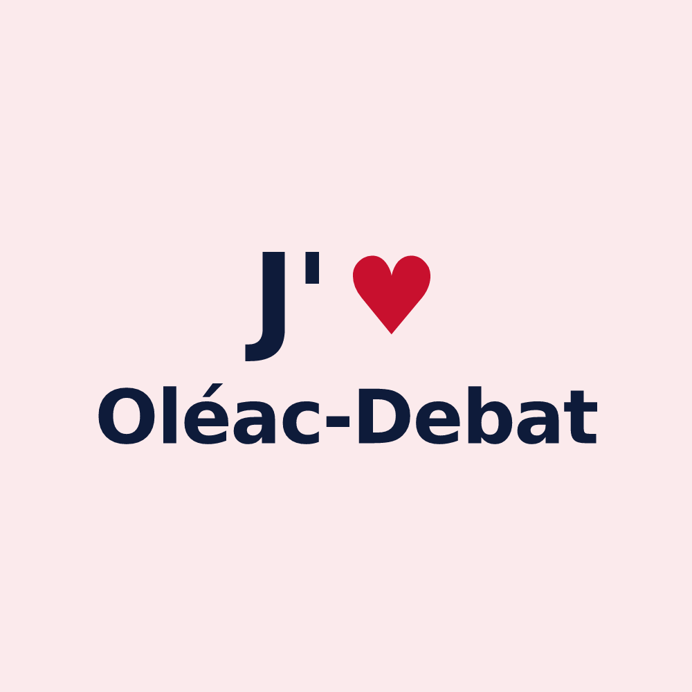 Magnet personnalisé Oléac-Debat — design J'aime Oléac-Debat