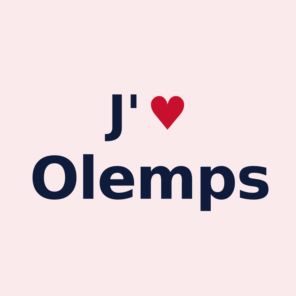 Magnet personnalisé Olemps — design J'aime Olemps