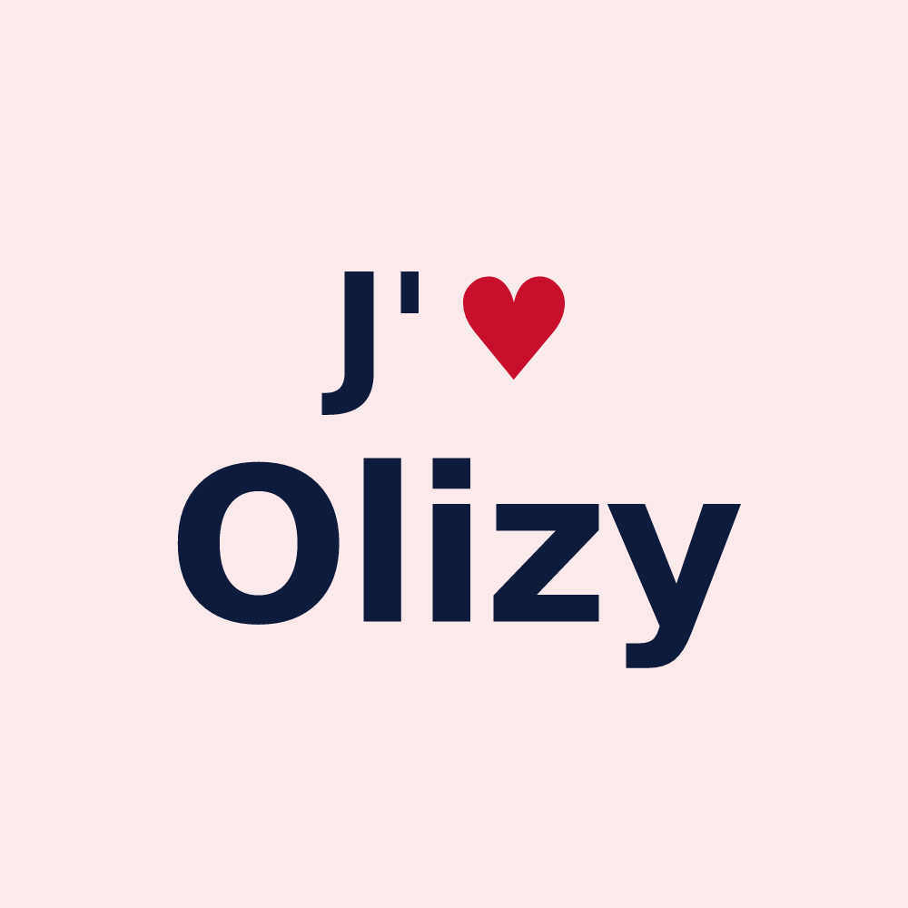 Magnet personnalisé Olizy — design J'aime Olizy