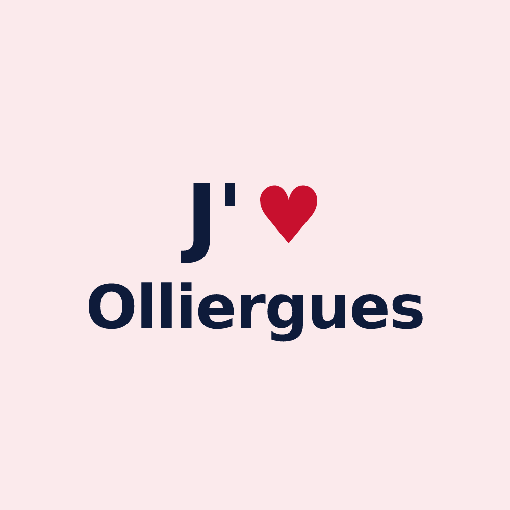 Magnet personnalisé Olliergues — design J'aime Olliergues