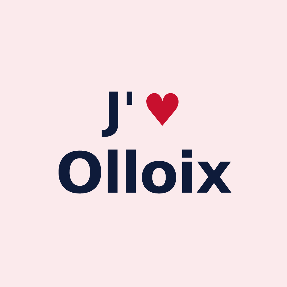 Magnet personnalisé Olloix — design J'aime Olloix