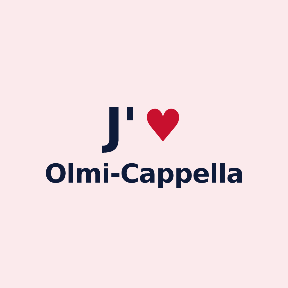 Magnet personnalisé Olmi-Cappella — design J'aime Olmi-Cappella