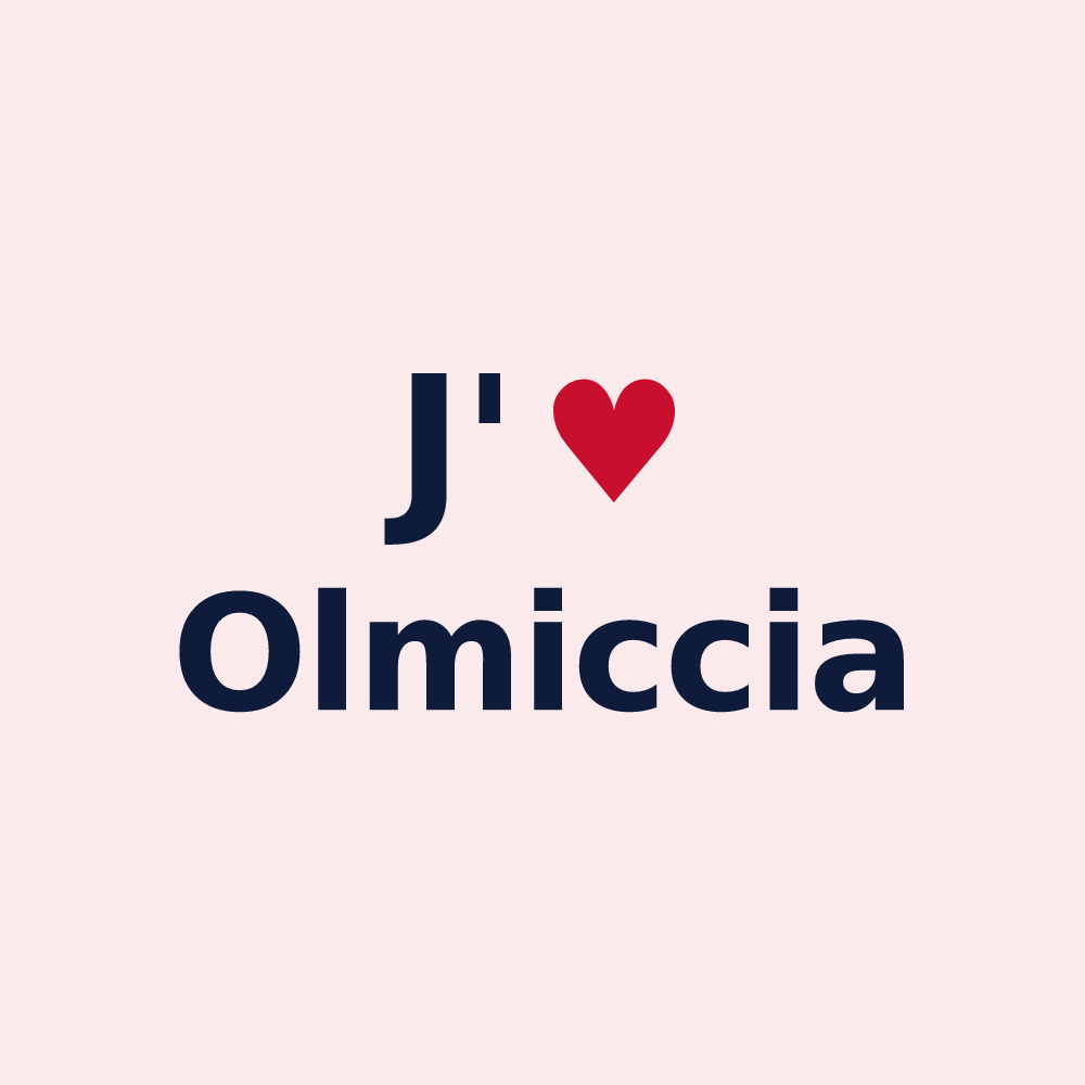 Magnet personnalisé Olmiccia — design J'aime Olmiccia