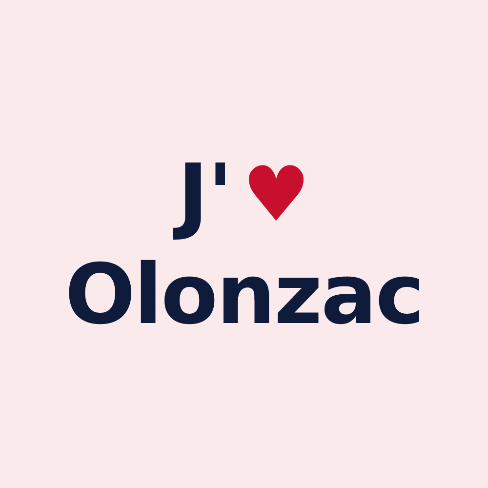 Magnet personnalisé Olonzac — design J'aime Olonzac