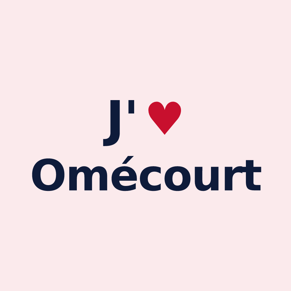 Magnet personnalisé Omécourt — design J'aime Omécourt