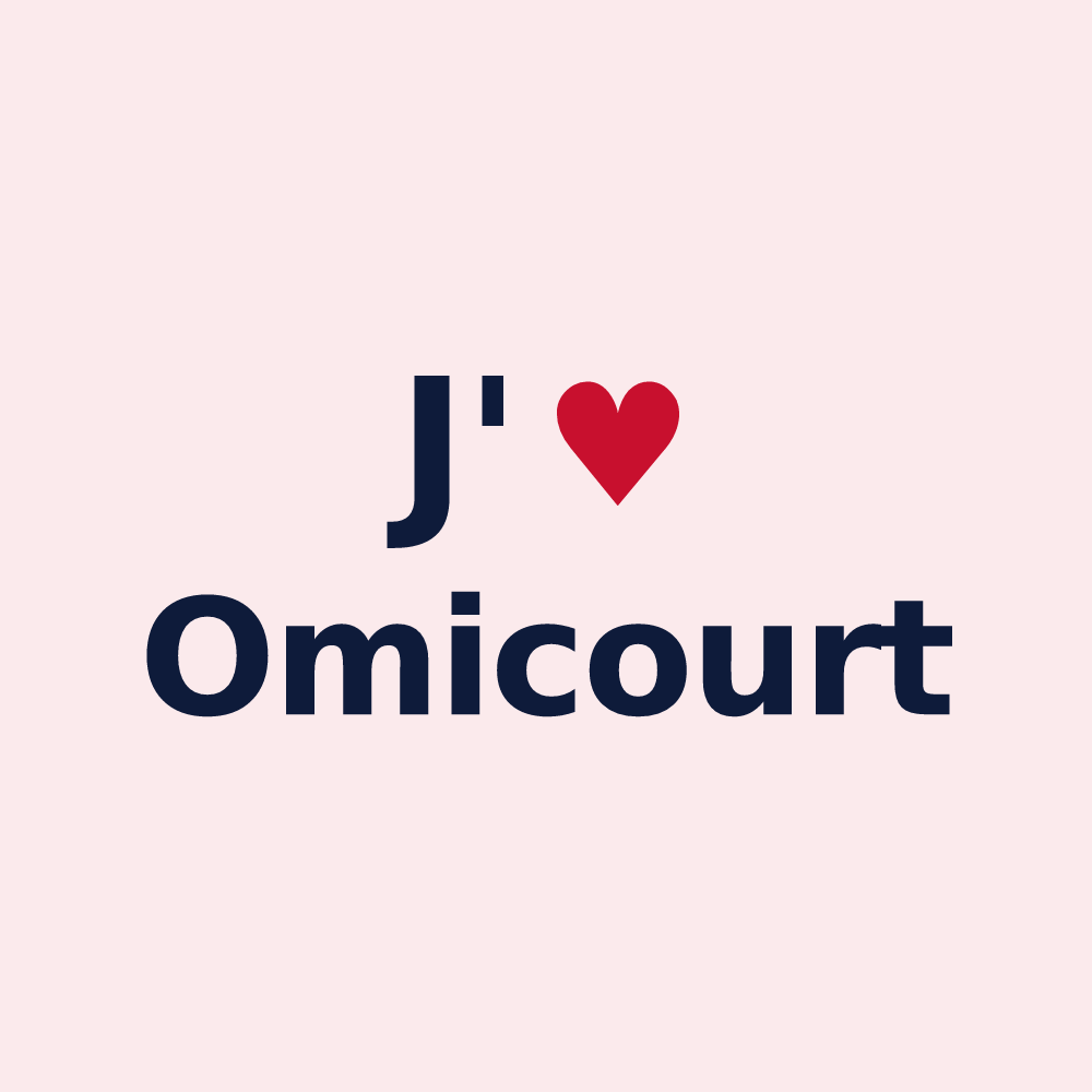 Magnet personnalisé Omicourt — design J'aime Omicourt