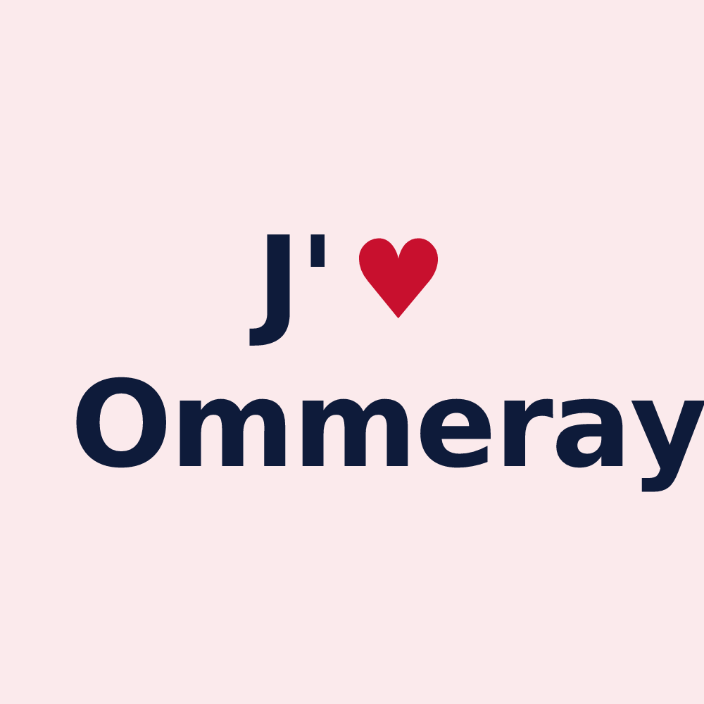 Magnet personnalisé Ommeray — design J'aime Ommeray