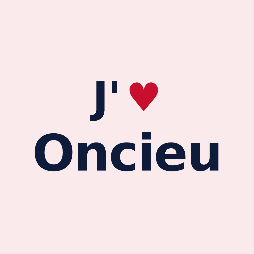 Magnet personnalisé Oncieu — design J'aime Oncieu