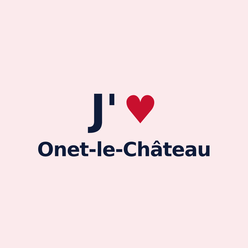Magnet personnalisé Onet-le-Château — design « J'aime Onet-le-Château » imprimé sur le magnet