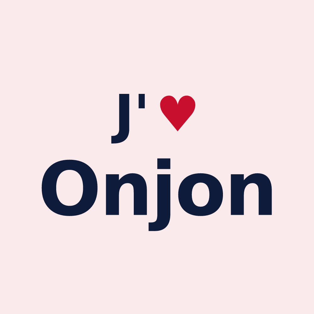 Magnet personnalisé Onjon — design « J'aime Onjon » imprimé sur le magnet