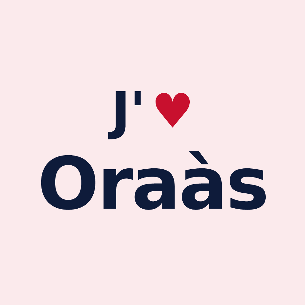 Magnet personnalisé Oraàs — design J'aime Oraàs
