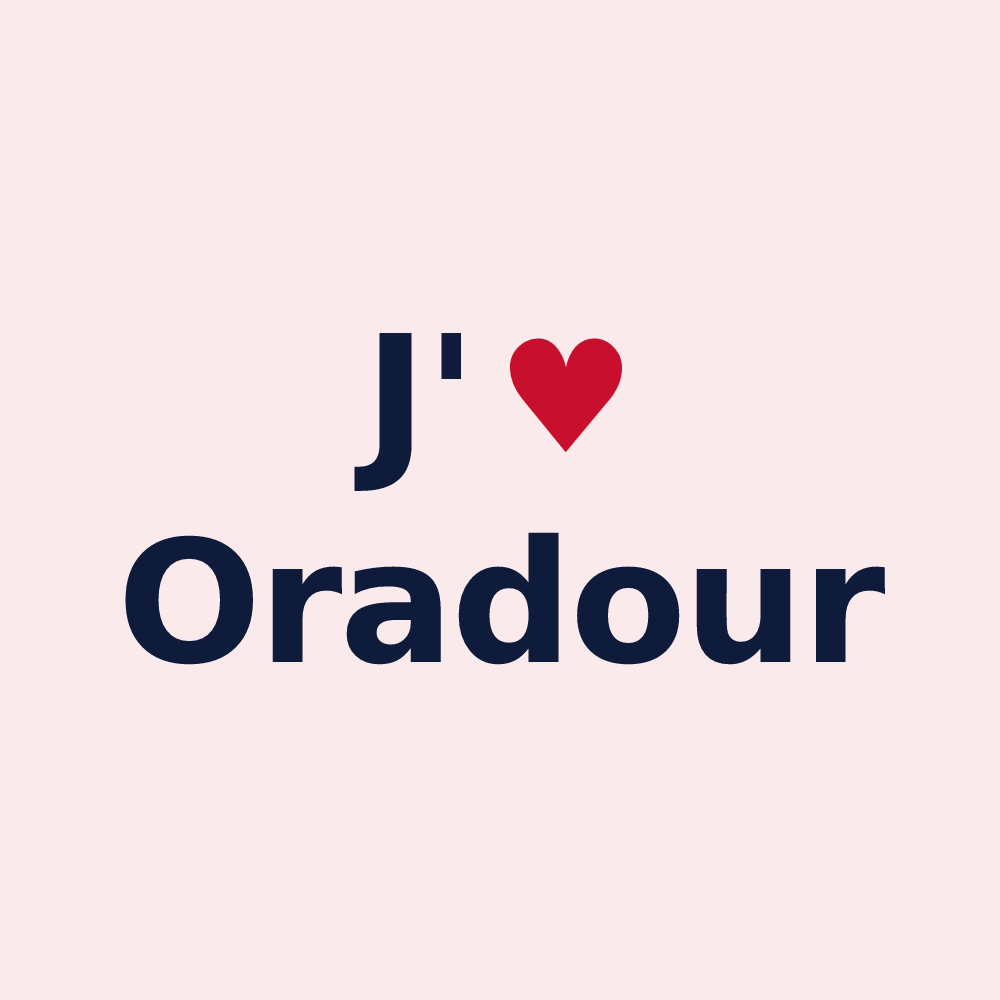 Magnet personnalisé Oradour — design J'aime Oradour