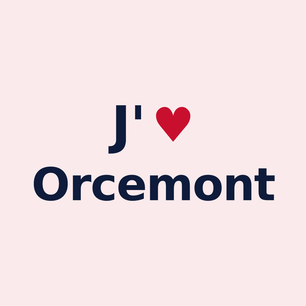 Magnet personnalisé Orcemont — design « J'aime Orcemont » imprimé sur le magnet
