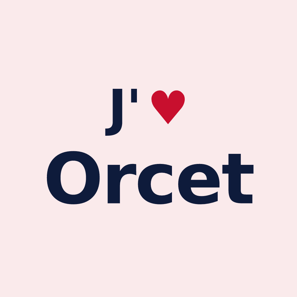Magnet personnalisé Orcet — design J'aime Orcet
