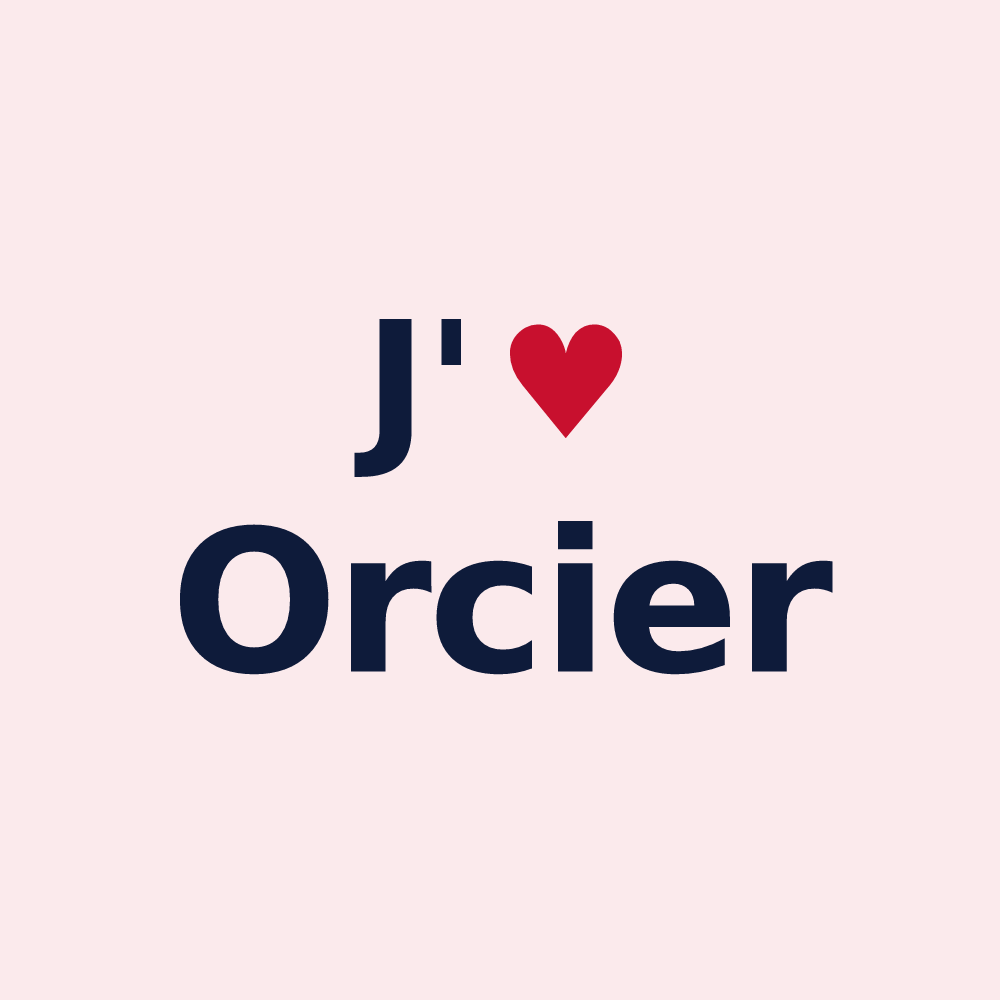 Magnet personnalisé Orcier — design J'aime Orcier