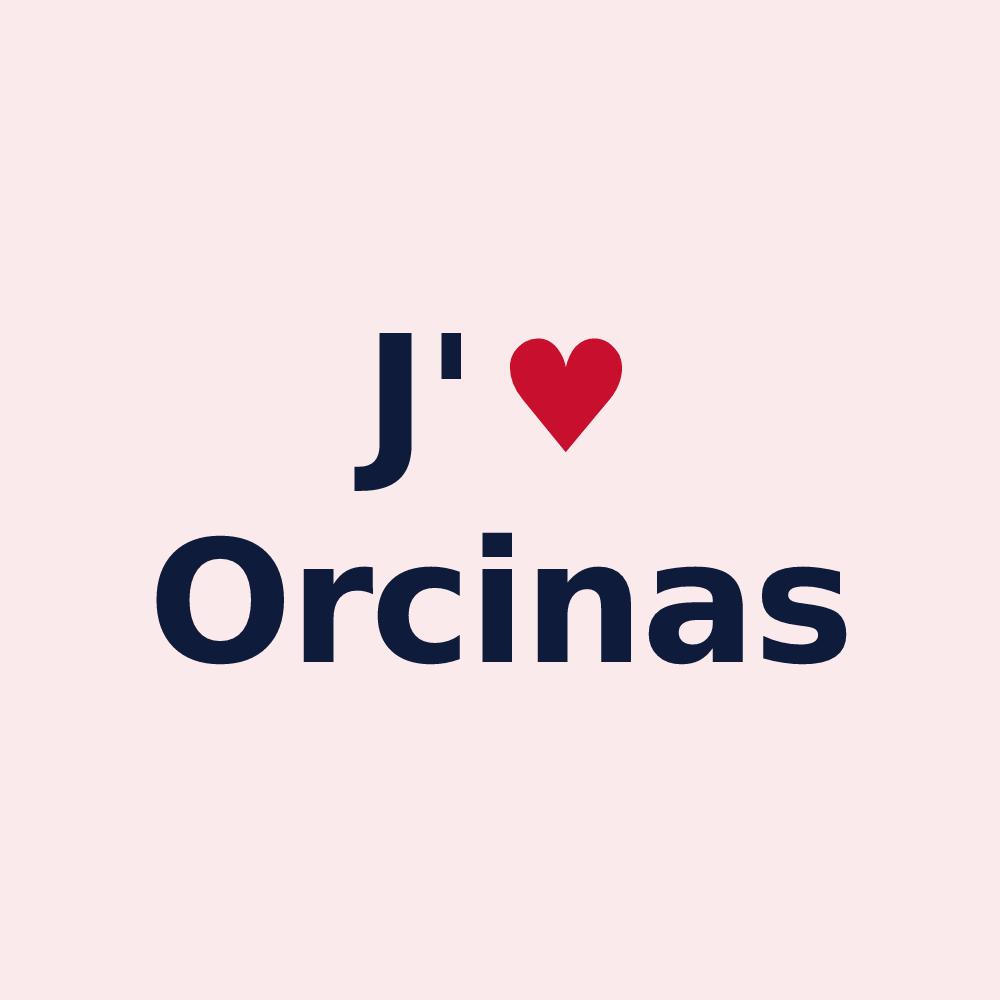 Magnet personnalisé Orcinas — design J'aime Orcinas