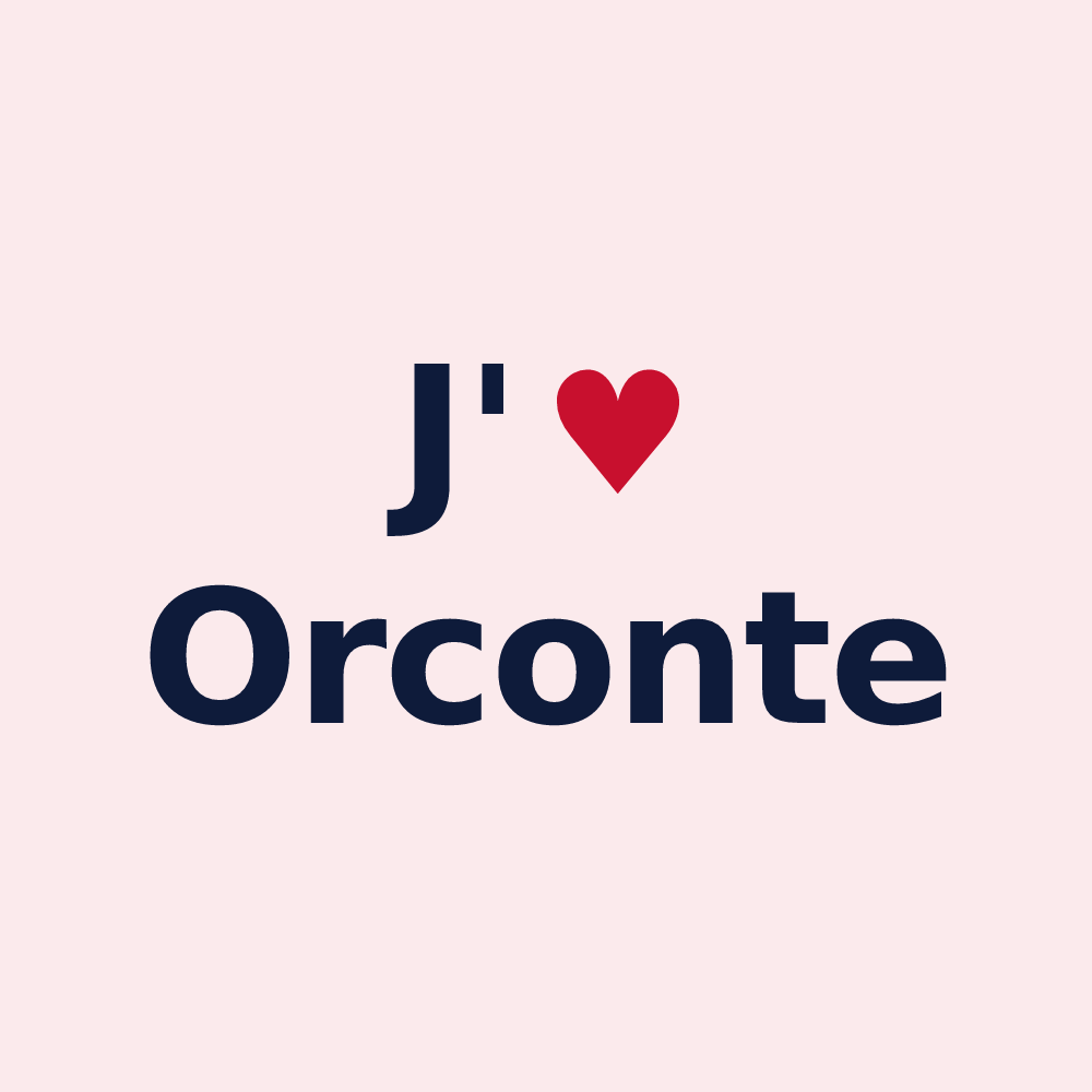 Magnet personnalisé Orconte — design « J'aime Orconte » imprimé sur le magnet