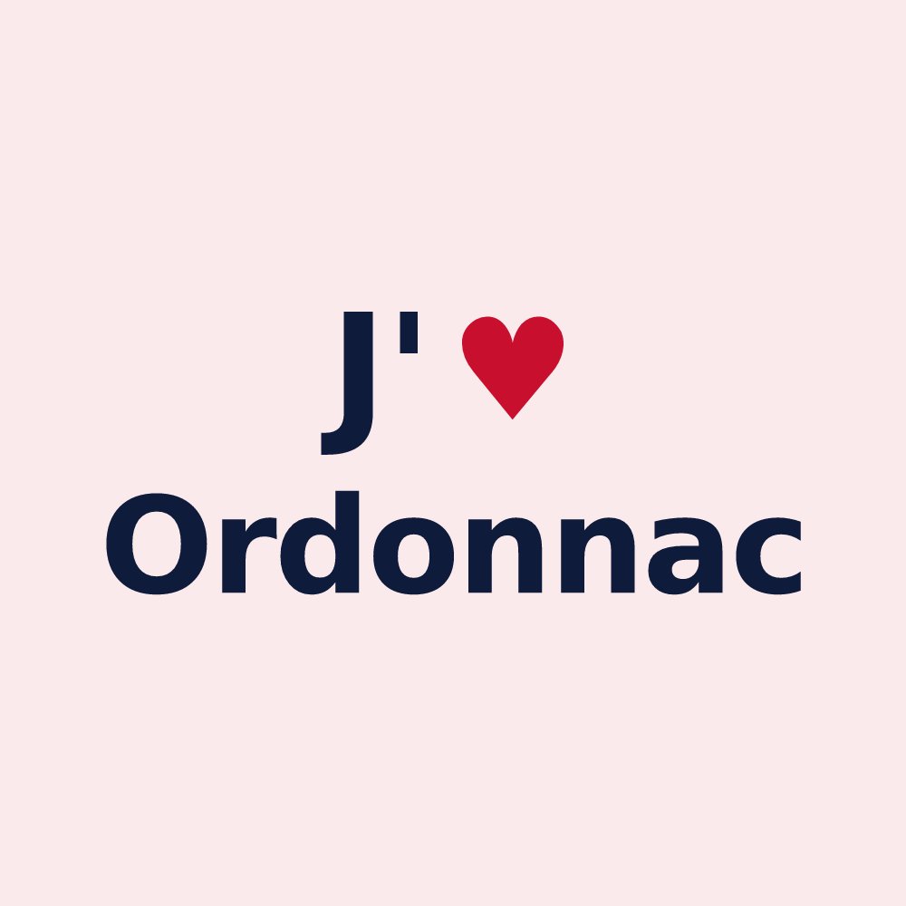 Magnet personnalisé Ordonnac — design J'aime Ordonnac