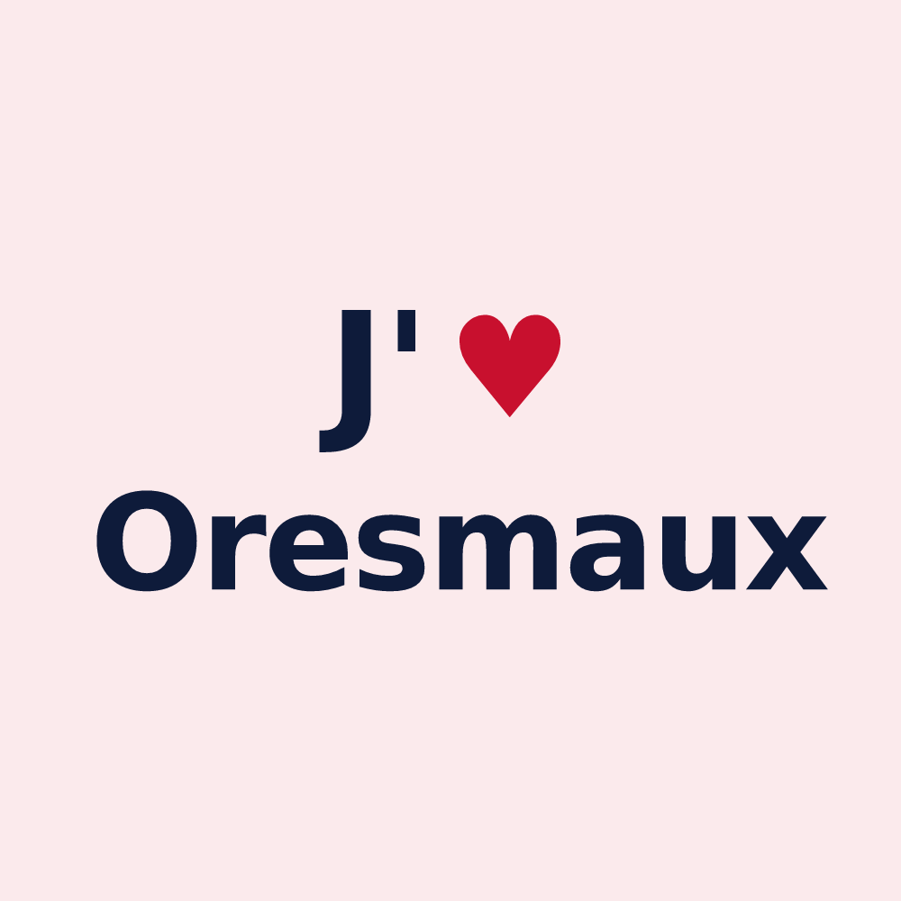 Magnet personnalisé Oresmaux — design J'aime Oresmaux