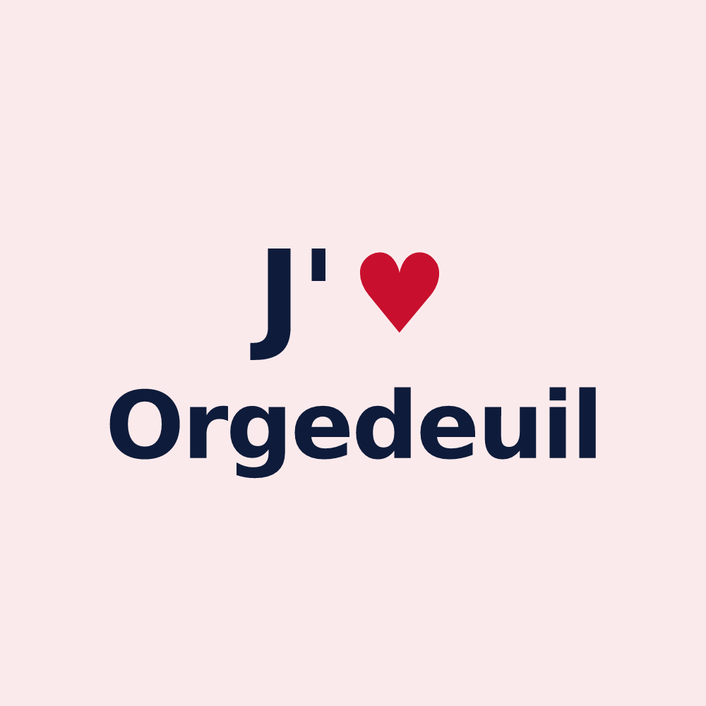 Magnet personnalisé Orgedeuil — design J'aime Orgedeuil