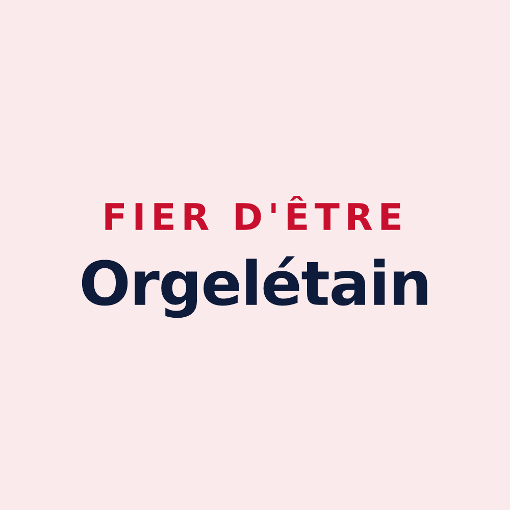 Magnet « Fier d'être Orgelétain » — design pour Orgelet