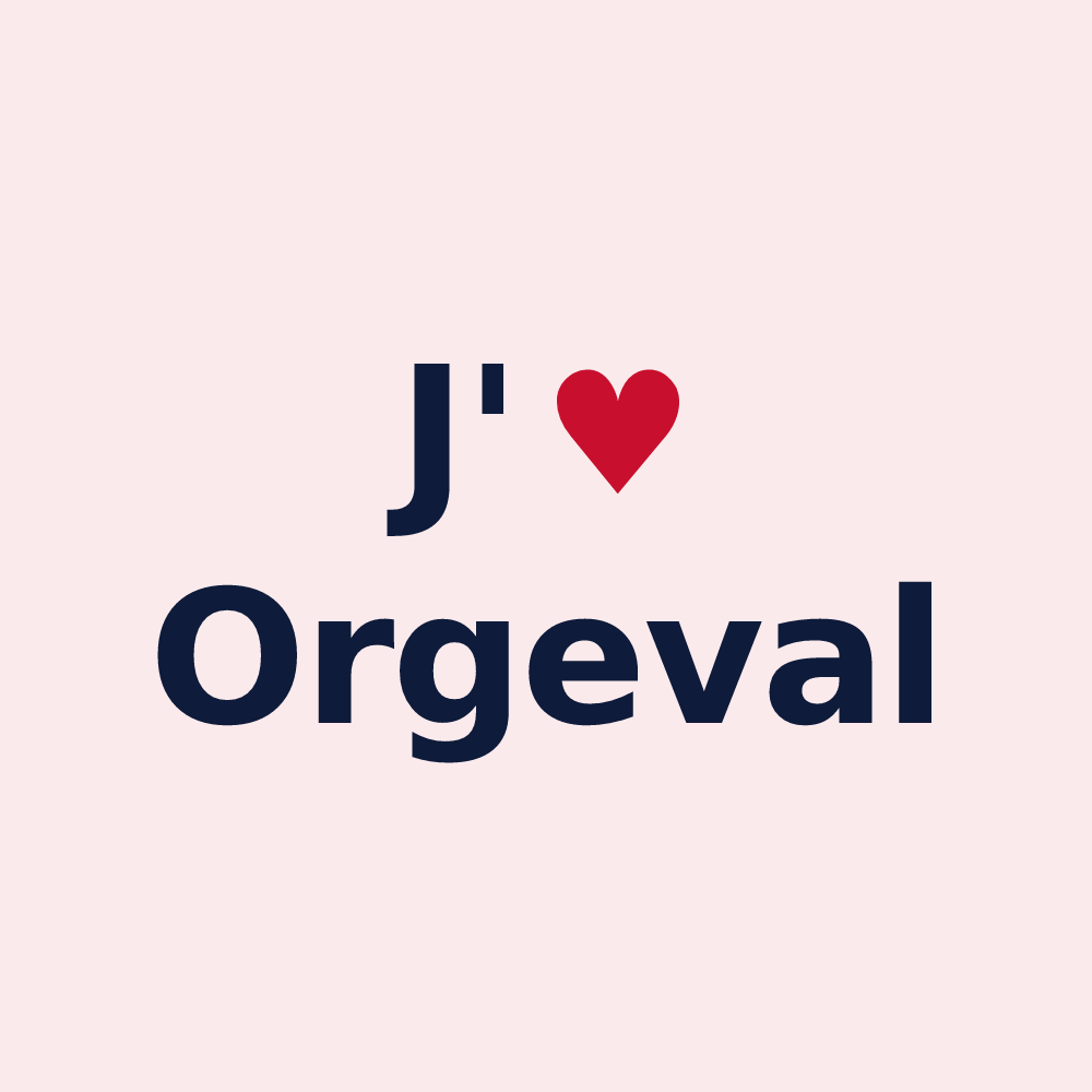 Magnet personnalisé Orgeval — design J'aime Orgeval