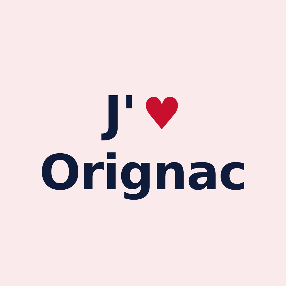Magnet personnalisé Orignac — design J'aime Orignac