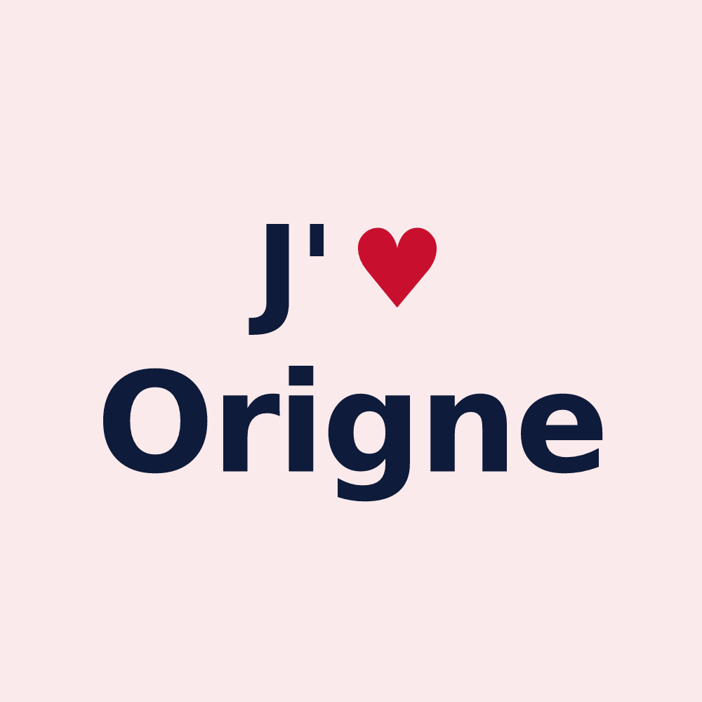 Magnet personnalisé Origne — design J'aime Origne
