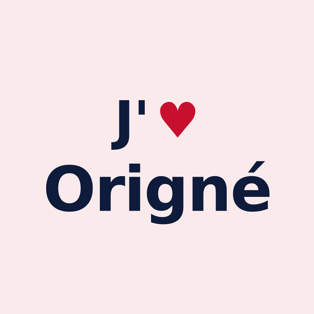 Magnet personnalisé Origné — design « J'aime Origné » imprimé sur le magnet