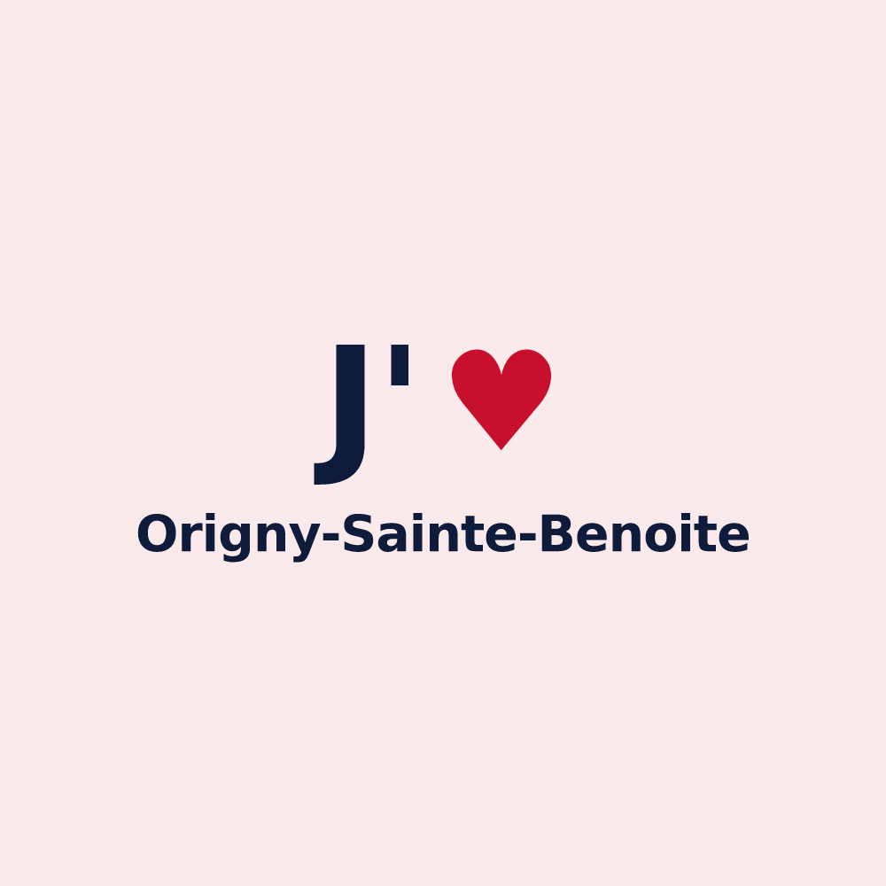 Magnet personnalisé Origny-Sainte-Benoite — design J'aime Origny-Sainte-Benoite
