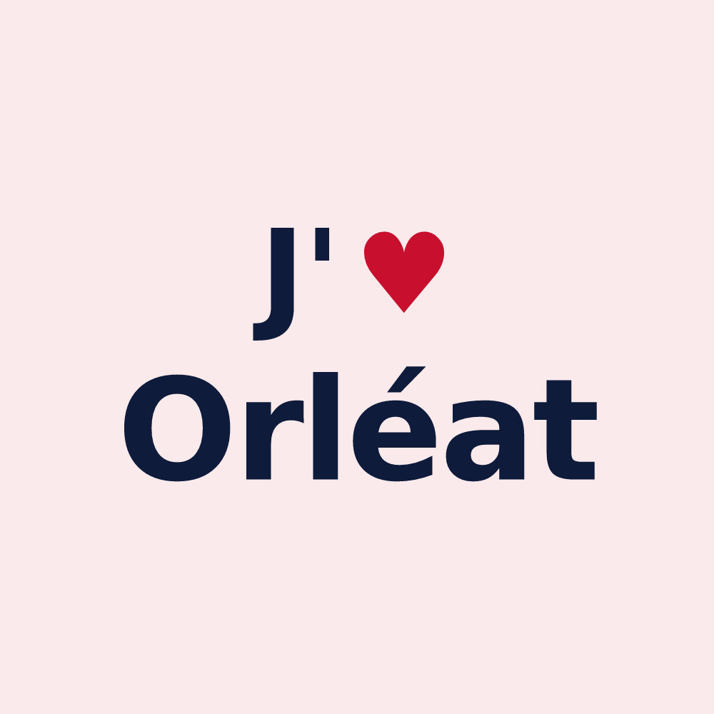 Magnet personnalisé Orléat — design « J'aime Orléat » imprimé sur le magnet