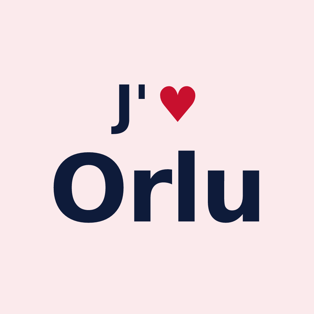 Magnet personnalisé Orlu — design « J'aime Orlu » imprimé sur le magnet
