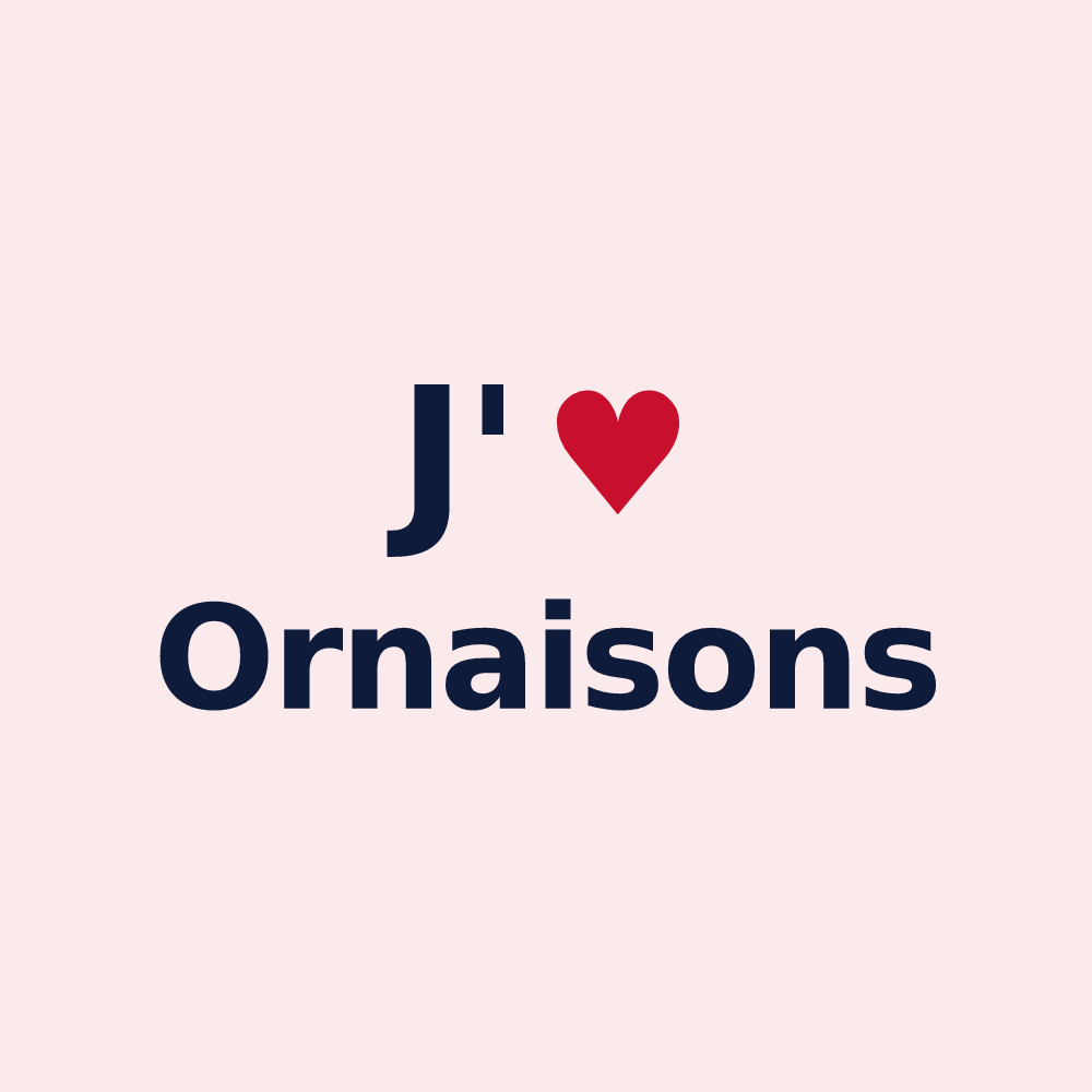 Magnet personnalisé Ornaisons — design J'aime Ornaisons