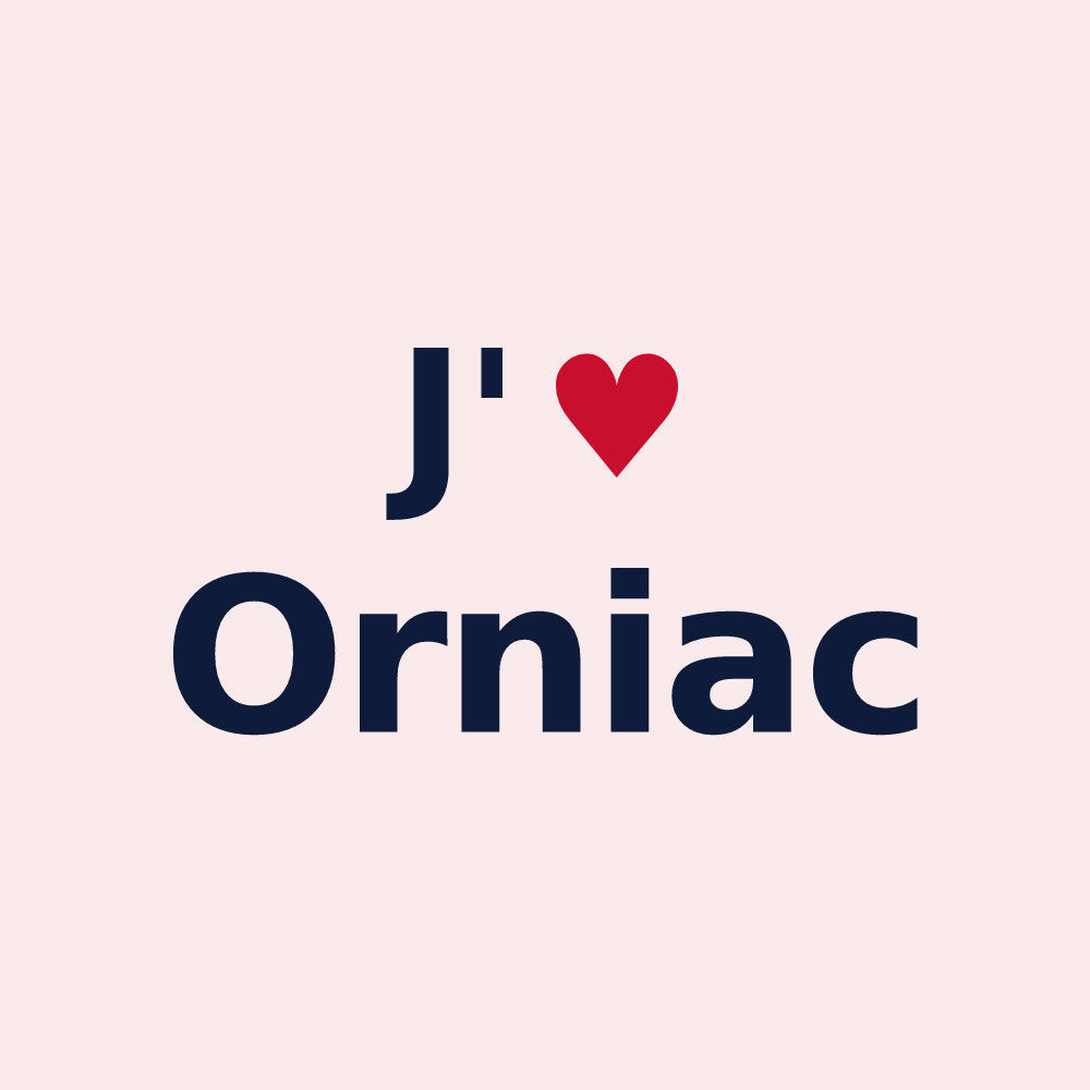 Magnet personnalisé Orniac — design J'aime Orniac
