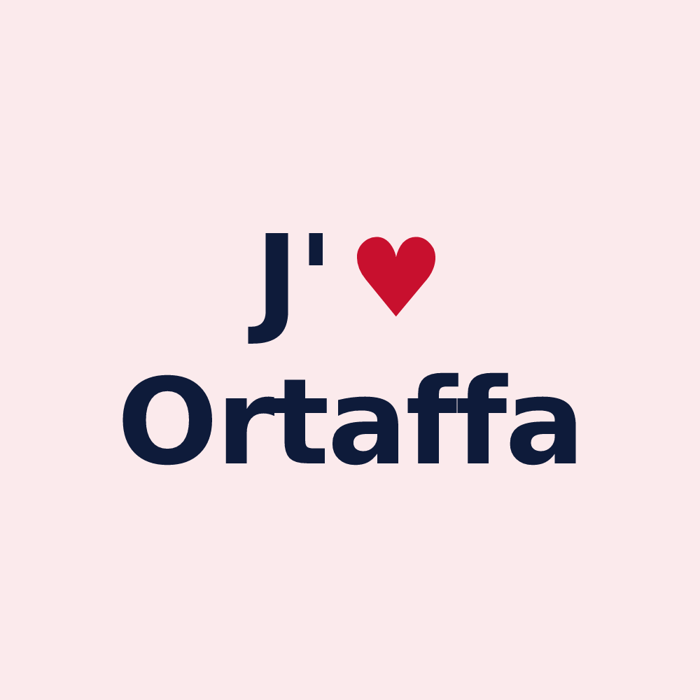 Magnet personnalisé Ortaffa — design J'aime Ortaffa