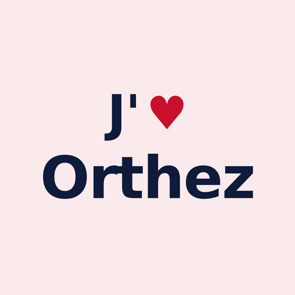 Magnet personnalisé Orthez — design J'aime Orthez