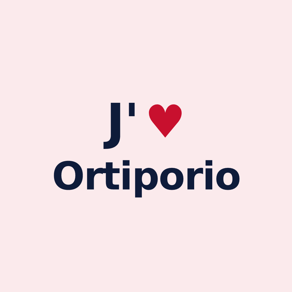 Magnet personnalisé Ortiporio — design « J'aime Ortiporio » imprimé sur le magnet