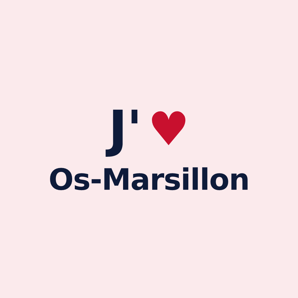 Magnet personnalisé Os-Marsillon — design J'aime Os-Marsillon