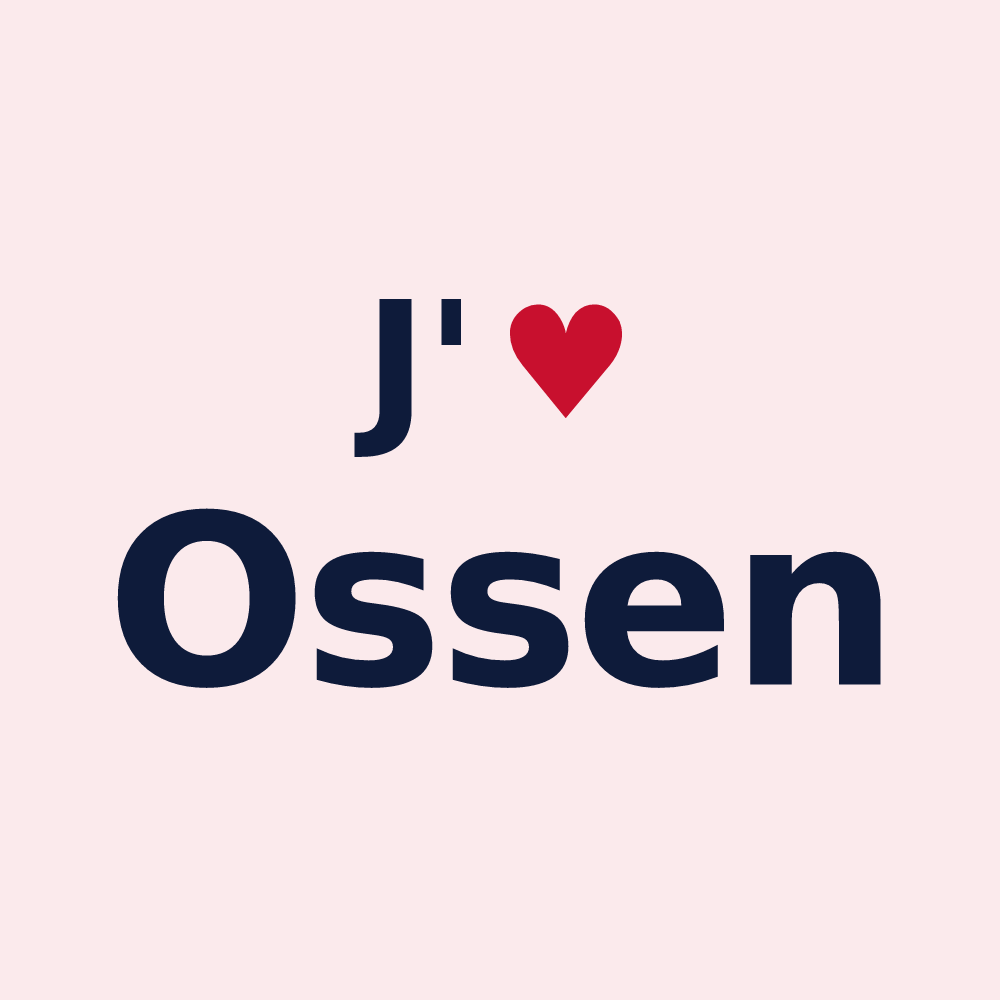 Magnet personnalisé Ossen — design « J'aime Ossen » imprimé sur le magnet