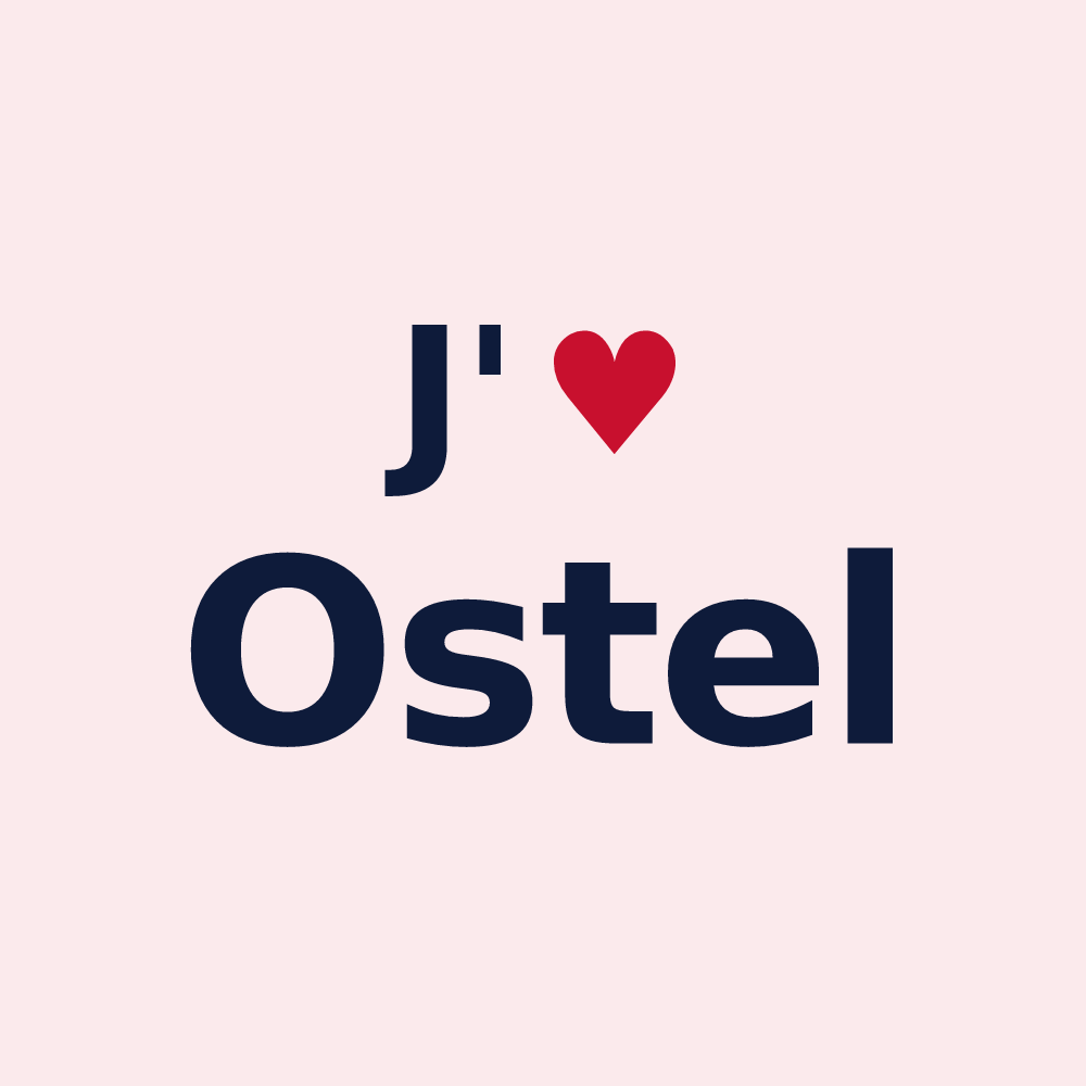 Magnet personnalisé Ostel — design J'aime Ostel
