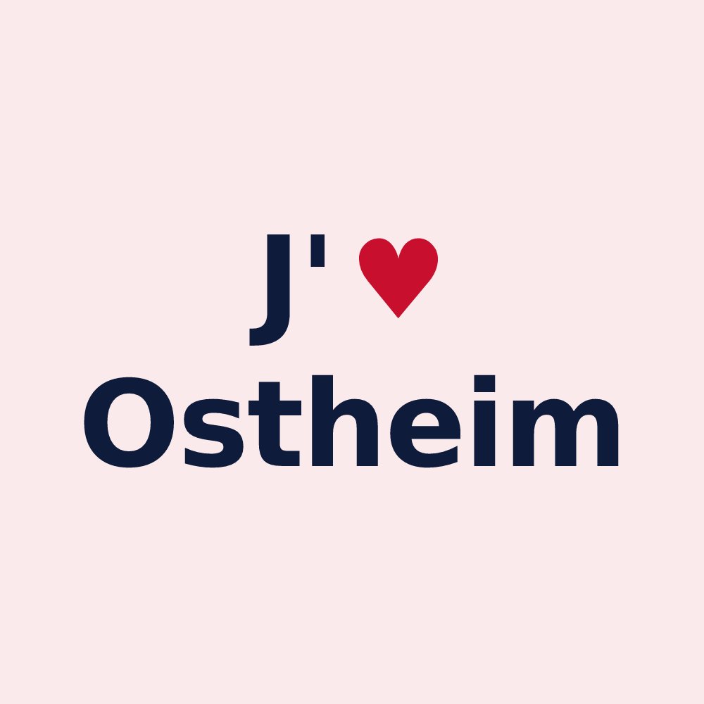 Magnet personnalisé Ostheim — design J'aime Ostheim